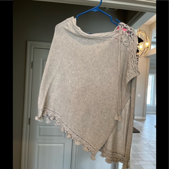 1 size fits all heathered pb sylvan sweater wrap - Picture 3 of 3